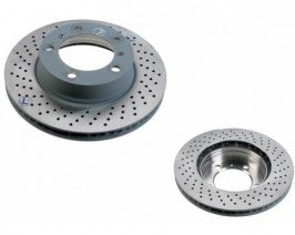 OEM Front Cross Drilled Brake Rotor Set Porsche Boxster 1997-2004.5